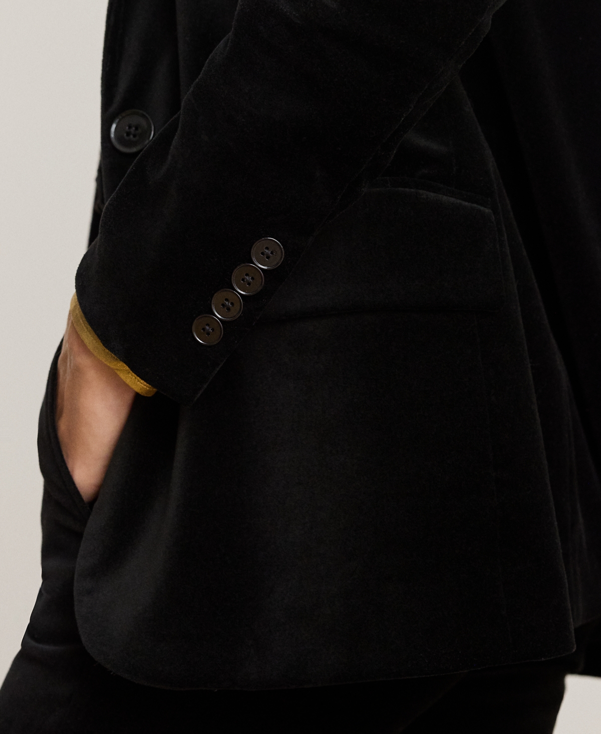 Ralph Lauren Petite Notched Lapel Long Sleeve Blazer In Black