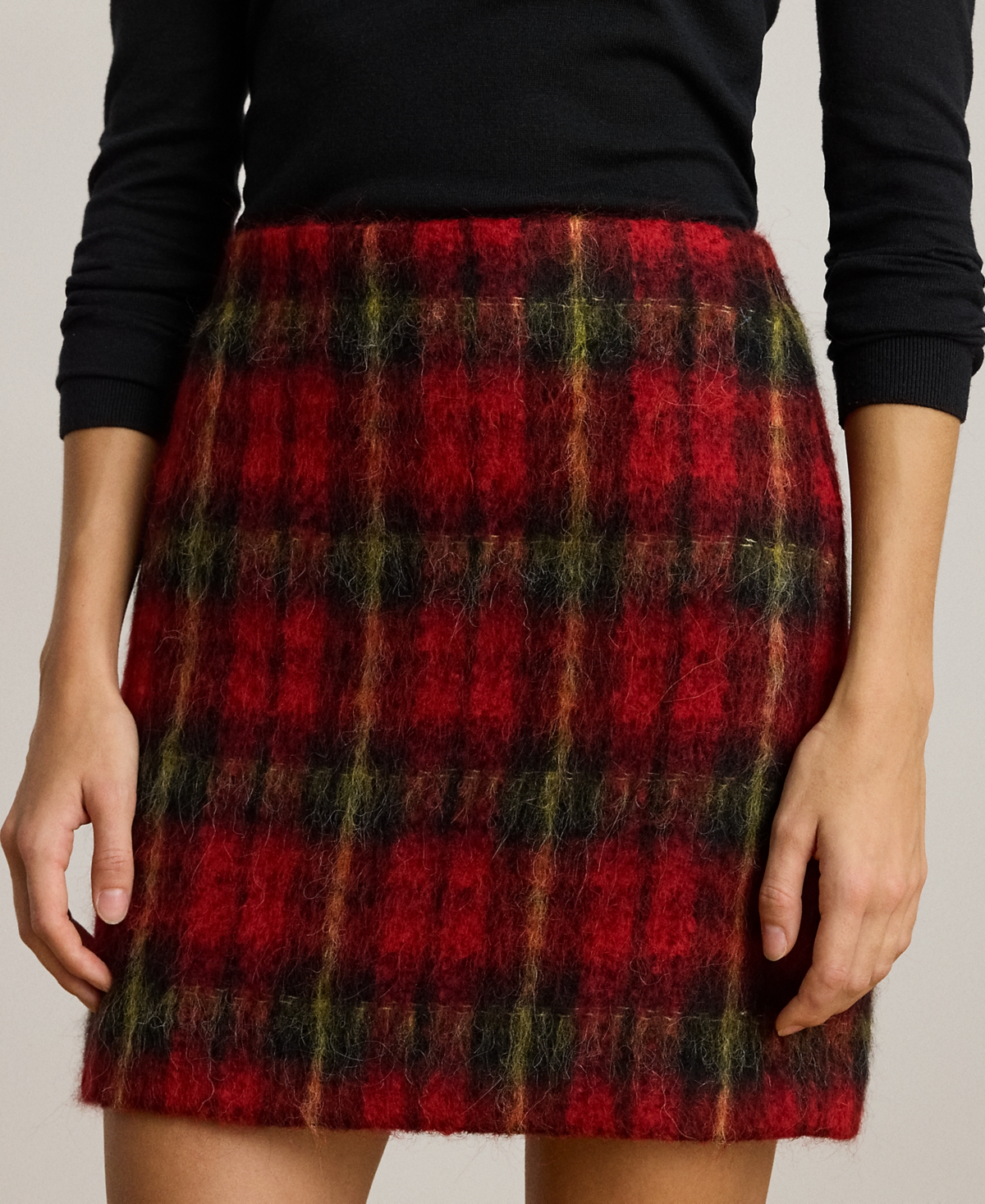 Ralph Lauren Petite Pencil Mini Skirt In Red
