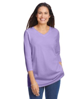 Women's Within Perfect Three-Quarter Sleeve V-Neck Tee