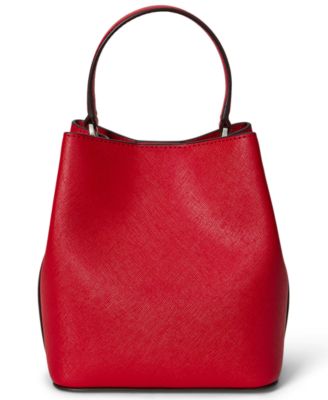 Crosshatch Leather Small Reese Bucket Bag