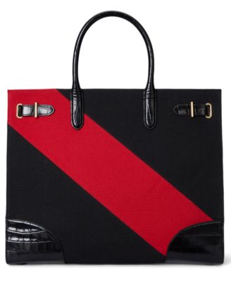 Two-Tone Canvas Large Devyn Tote Bag 