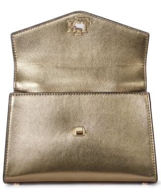 Metallic Leather Small Farrah Satchel Bag