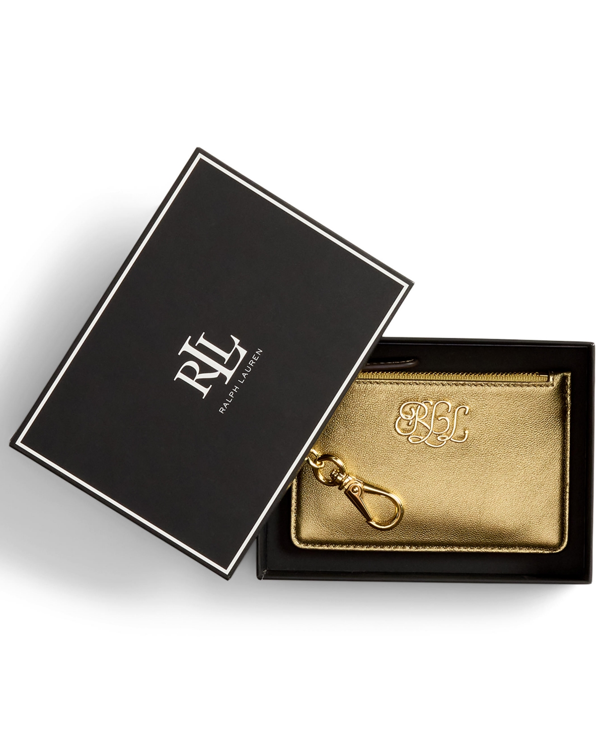 Ralph Lauren Women's Boxed Small Card Case Wallet In Gold