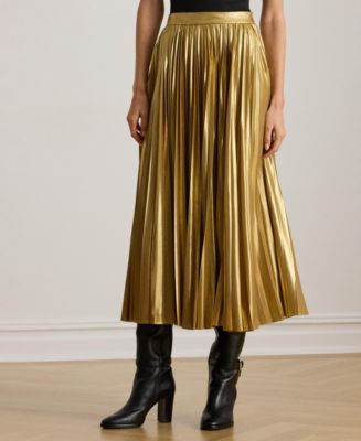 Lauren Ralph Lauren Women's Metallic Pleated Skirt - Macy's