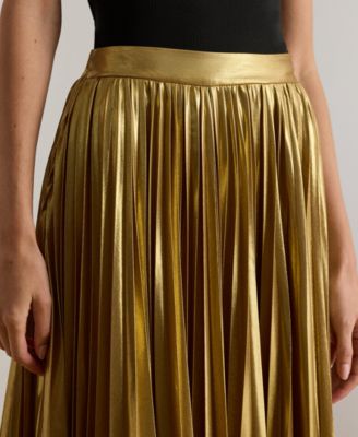 Women's Metallic Pleated Skirt