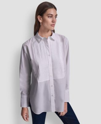 Women's Pleat Front Long Sleeve Shirt