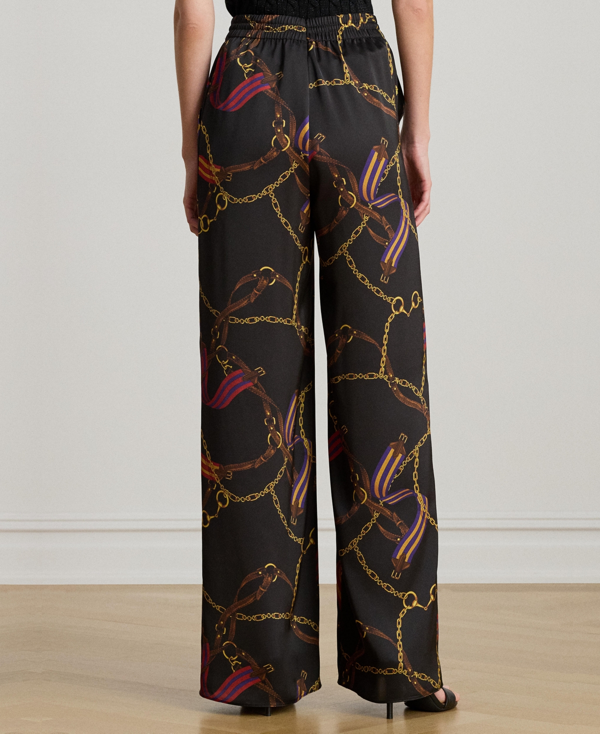 Lauren Ralph Women's Belting Print Wide Leg Pants