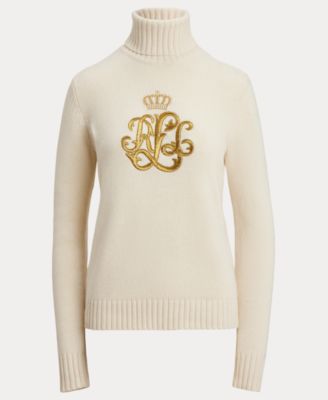 Women's Logo Detail Turtle Neck Sweater