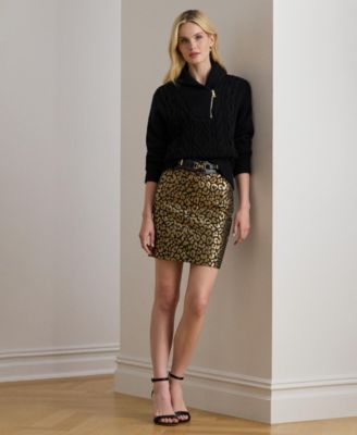 Lauren Ralph Lauren - Women's Metallic Pencil Mini Skirt