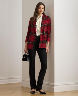 Women's Plaid Long Sleeve Blazer