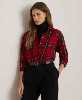 Lauren Ralph Lauren - Women's Relaxed Fit Checked Plaid Shirt