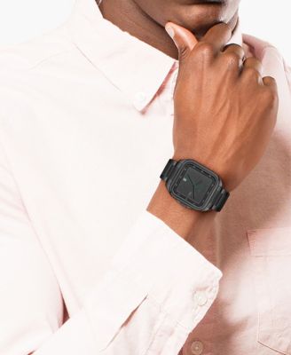 Men's Ionic Plated Black Stainless Steel Bracelet Watch, 39mm