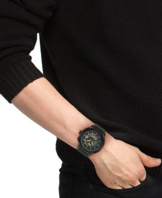 Men's LC33 Mech Hybrid Automatic Green Silicone Strap Watch, 44mm