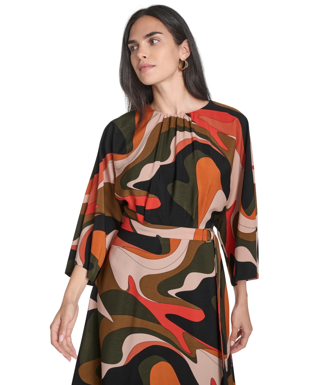 Jessica Howard Women's Dolman Sleeve Crewneck Dress In Multi