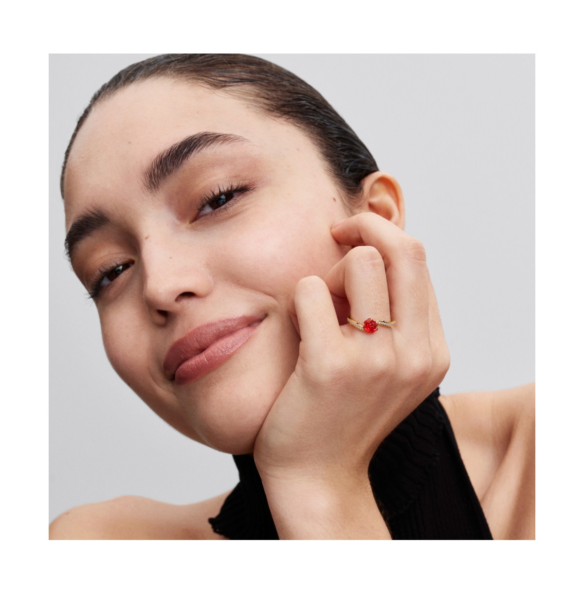 Pandora Disney Beauty And The Beast Enchanted Rose Ring In Gold