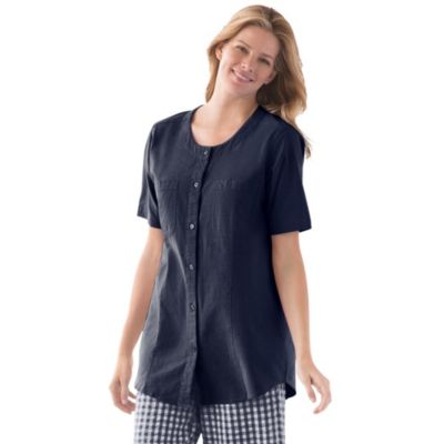 Women's Within Short-Sleeve Crinkle Shirt
