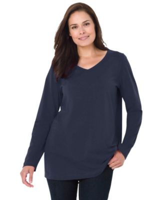 Plus Size Perfect Long-Sleeve V-Neck Tee