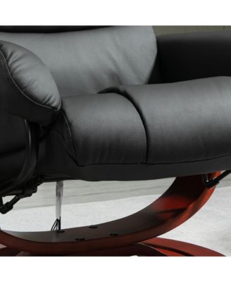 Electric Faux Leather Recliner with Ottoman,10 Vibration Points,