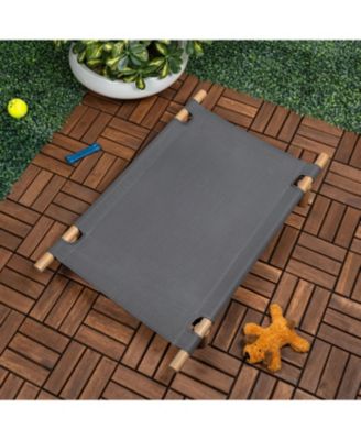 Chester Modern Minimalist Wood Frame Elevated Outdoor Dog Bed