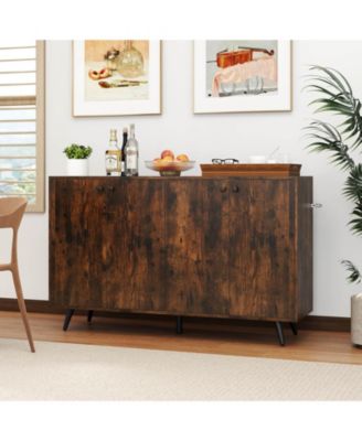 Buffet Sideboard Mid Century Modern 4-Door Storage Cabinet 50" Accent Cabinet