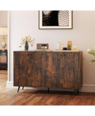 Buffet Sideboard Mid Century Modern 4-Door Storage Cabinet 50" Accent Cabinet