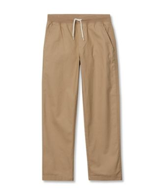 Lands End Boys Husky Stretch Soft Rib Waist Iron Knee Pull On Pants - Dark khaki 35$