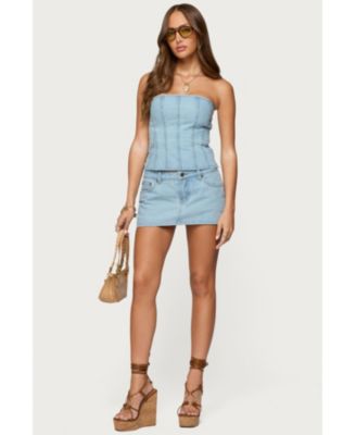 Womens Camelia Strapless Denim Corset