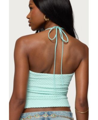 Women's Zoee Twisted Textured Halter Top