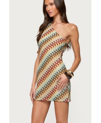 Women's Agua Zigzag One Shoulder Mini Dress