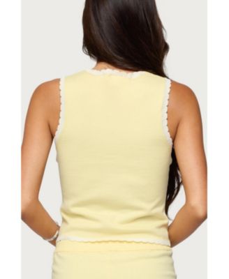 Womens Leila Scalloped Knit Tank Top
