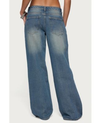 Womens Ronny Curved Stitch Low Rise Jeans