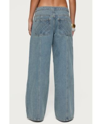 Women's Stitch & Pleat Low Rise Jeans
