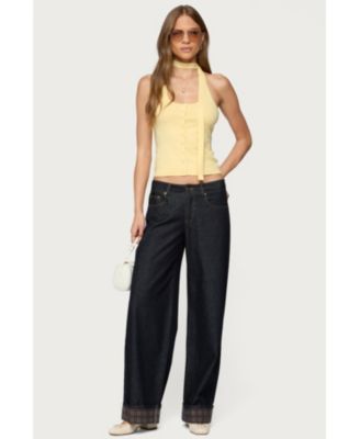 Womens Two Piece Knit Halter Top