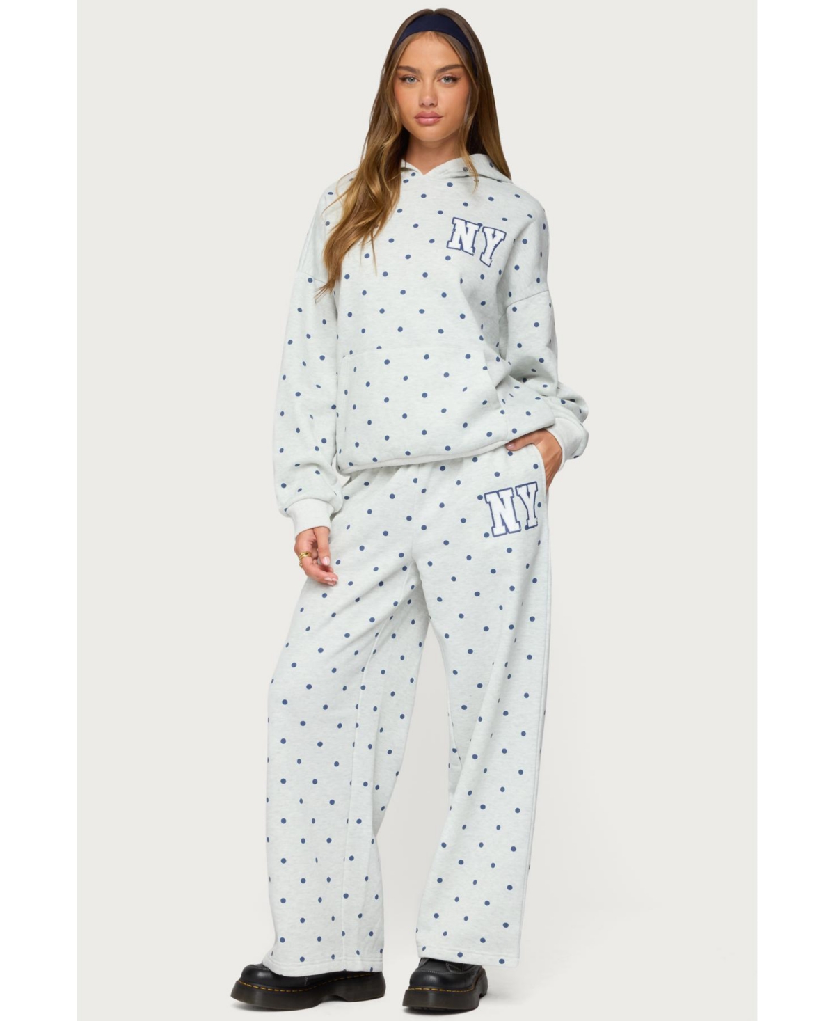 Edikted Women's Ny Babe Polka Dot Hoodie