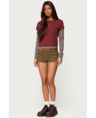 Women's Layered Stripey Long Sleeve T Shirt