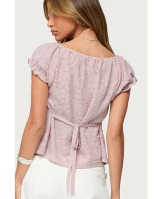 Women's Rhory Pinstripe Babydoll Top