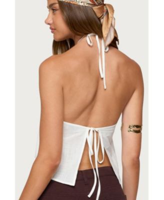 Women's Oliviana Linen Look Halter Top