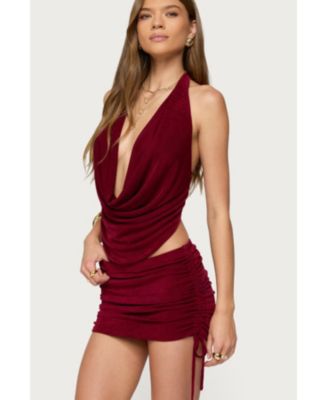 Womens Caspia Cowl Neck Backless Top