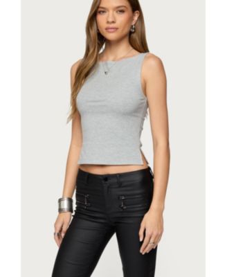 Womens Elliana Side Slit Tank Top