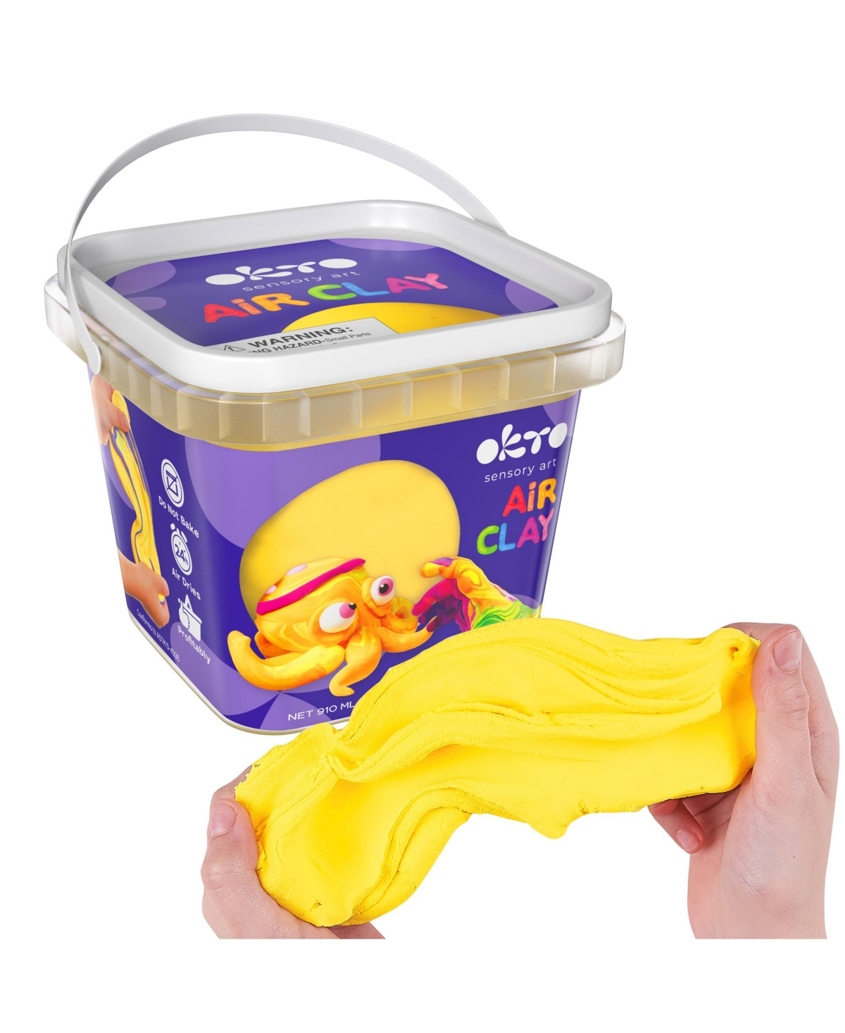 Wise Elk Okto Air Dry Clay Bucket, 910 ml (31 fl oz) — Yellow — Ages 8+