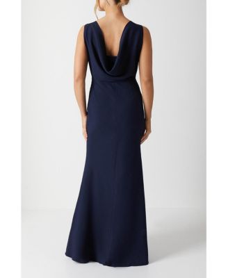 Women's Cowl Back Maxi Bridesmaid Dress