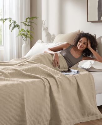Waffle Weave Cotton Blanket, Full/Queen