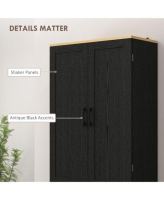 Modern Wooden Kitchen Storage Cabinet with Doors for Pantry and Dining Room Essentials