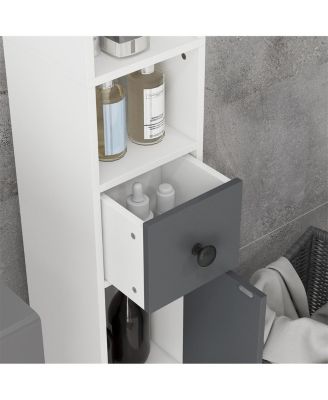 Compact Bathroom Floor Cabinet with Multiple Shelves for Extra Bathroom Storage
