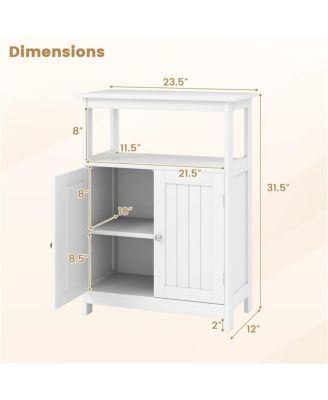 Freestanding Bathroom Floor Cabinet Storage Organizer