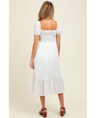 Ivory Solid Sweet Heart Maternity Dress