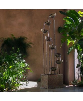 Artistic Floral Water Feature with Energy Efficient UL Pump for Home Decor