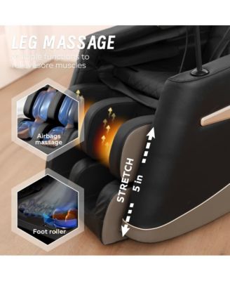 Full Body Massage Chair with Heat & Air Compression, Zero Gravity Recliner with Calf Rollers & Bluetooth