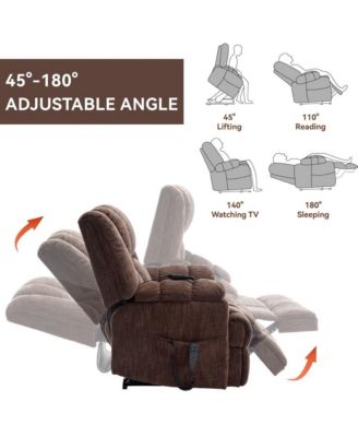 Power Lift Recliner Chair for Heavy People with Dual Motors, Heat & Massage, 350 LBS Capacity Recliner-Maison Boucle