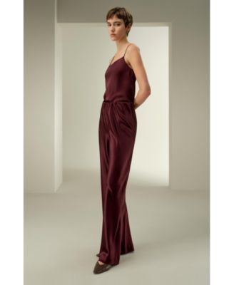 Women's Straight-Leg Silk Satin Pants